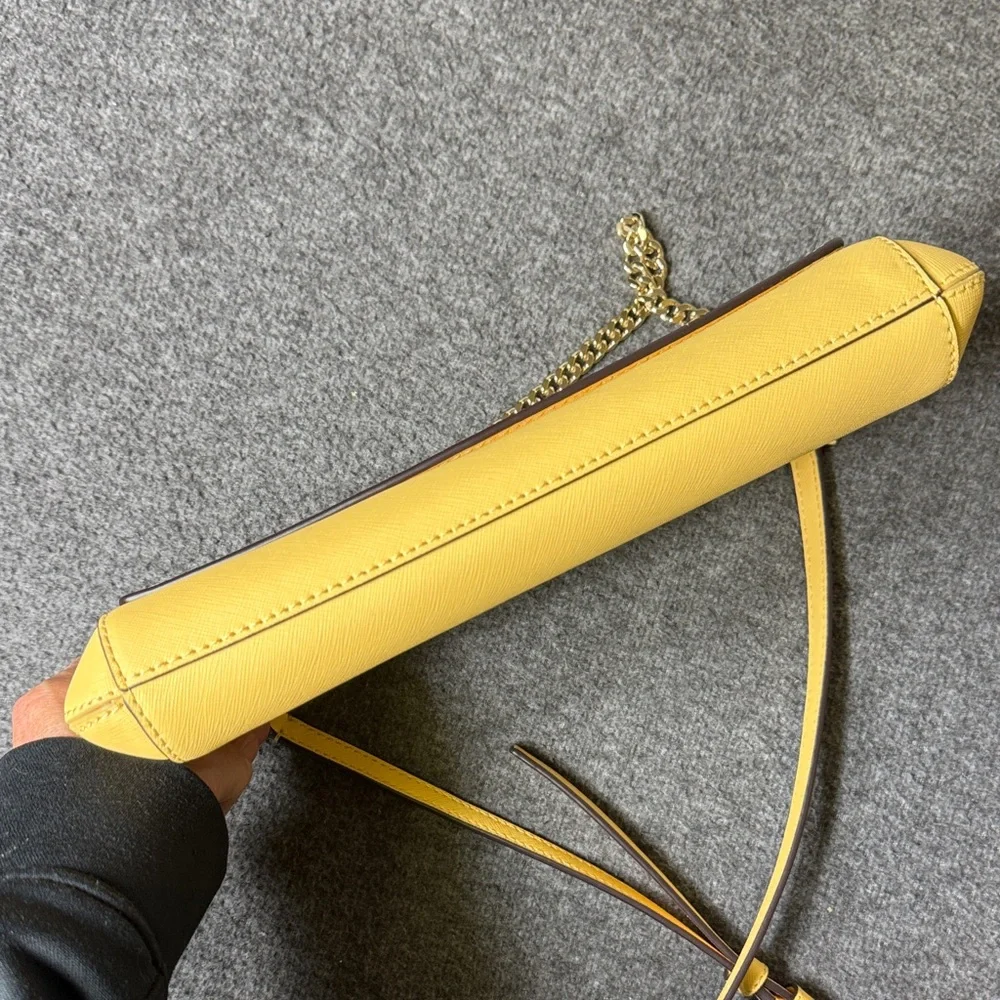 Kate Spade New York‎ Yellow Saffiano Leather Crossbody Bag with Chain Strap